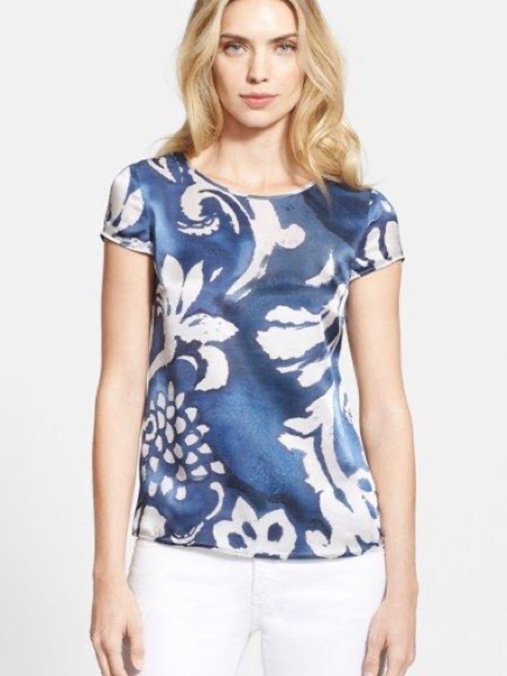 Armani Collezioni Midnight Floral Print Blouse size 4